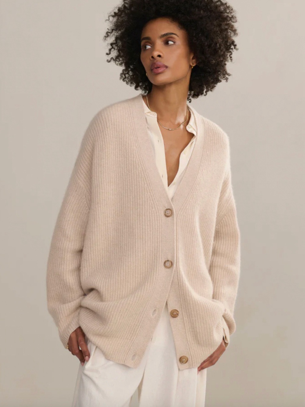 Jenni Kayne Cashmere Cocoon Cardigan Oatmeal
